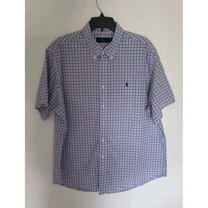 Ralph Lauren  Men's Plaid Button Down Blue Classic Shirt Size XXL